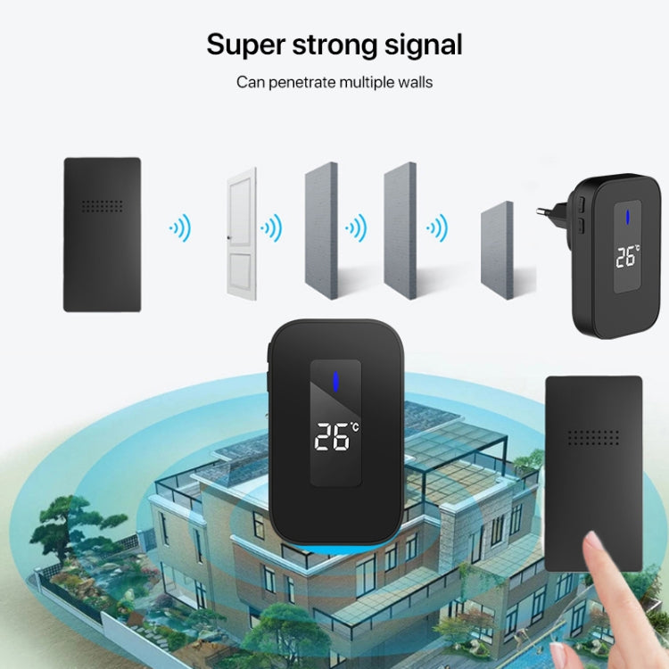 C303B One to One Home Wireless Doorbell Temperature Digital Display Remote Control Elderly Pager, US Plug, EU Plug, UK Plug C303B One to One Home Wireless Doorbell Temperature Digital Display Remote Control Elderly Pager, US Plug, EU Plug, UK Plug